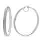 Forever New Sterling Silver Glitter 62x7mm Hoop Earrings - image 1