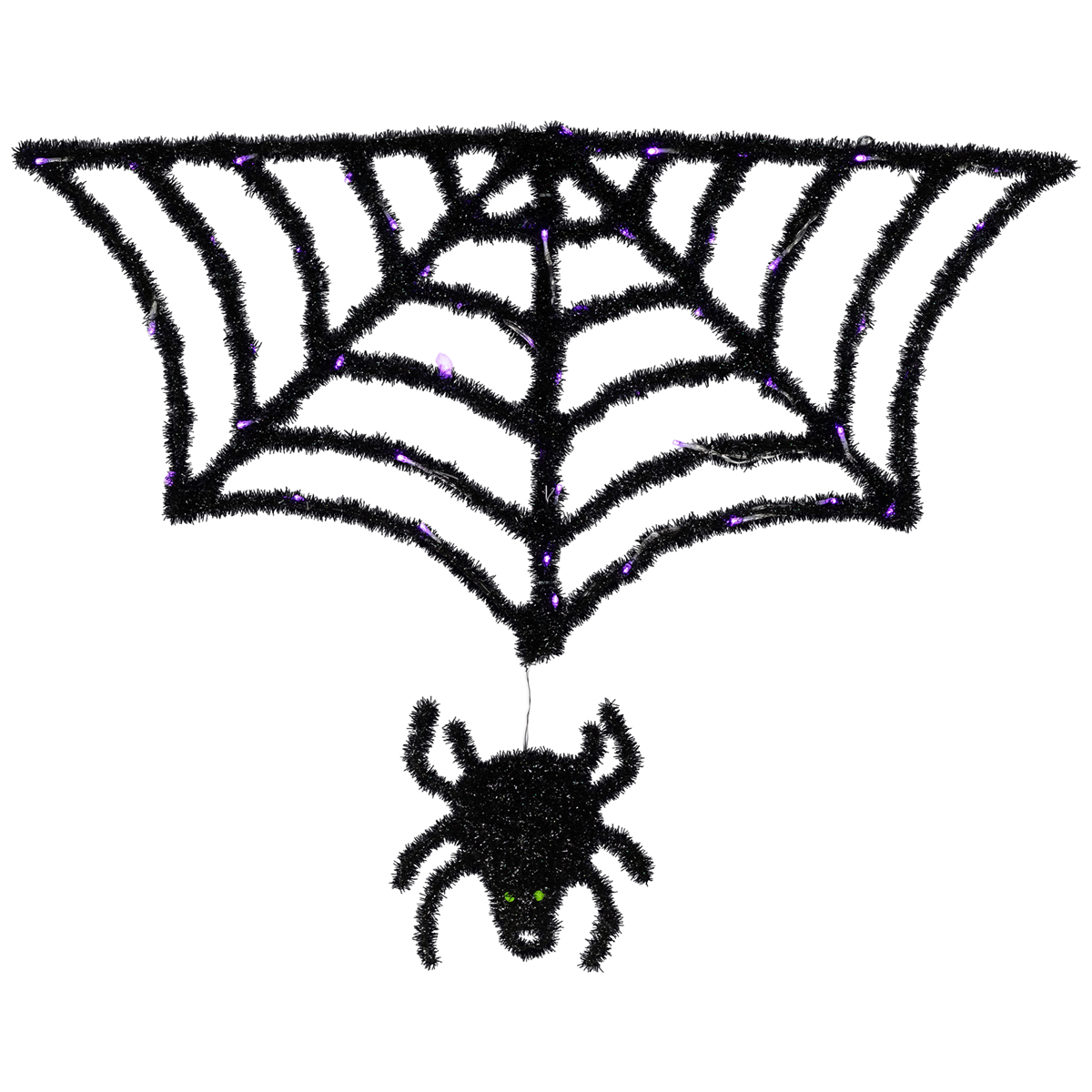 Northlight Black Lighted Spider & Web Halloween Decoration