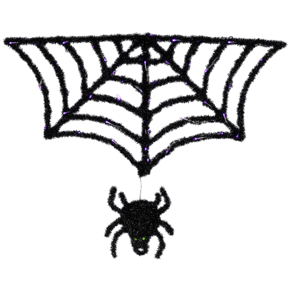Northlight Black Lighted Spider & Web Halloween Decoration - image 