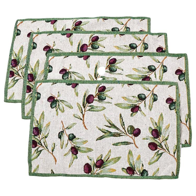 Basil & Bloom Olives Tape Placemats - Set of 4