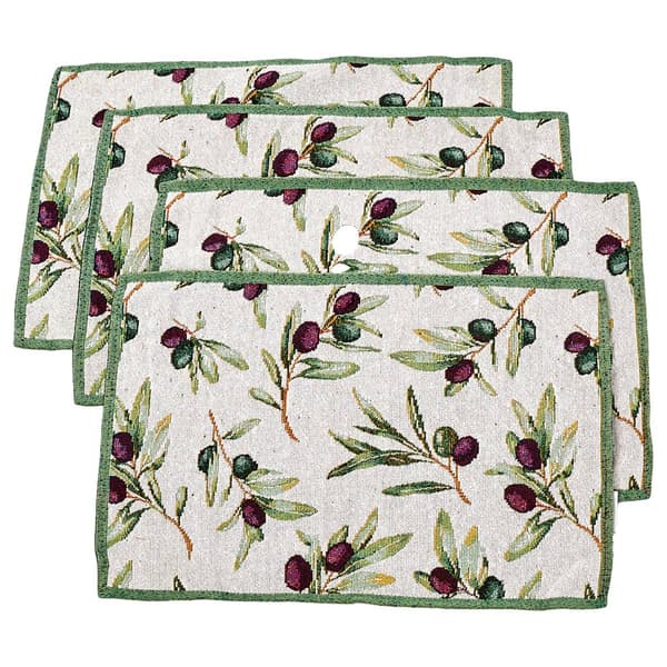 Basil & Bloom Olives Tape Placemats - Set of 4 - image 