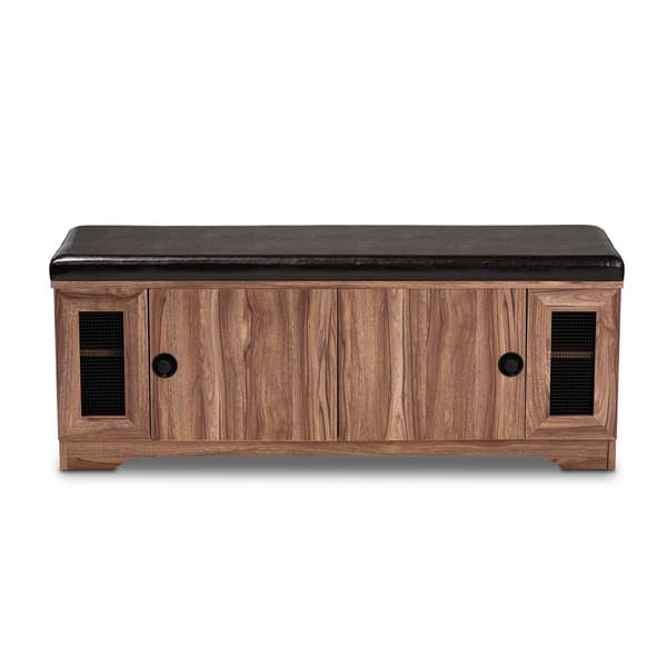 Baxton Studio Valina 2 Door Wood Shoe Storage Bench