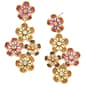 Ashley Cooper(tm) Gold-Tone & Pink Multi Flower Earrings - image 1
