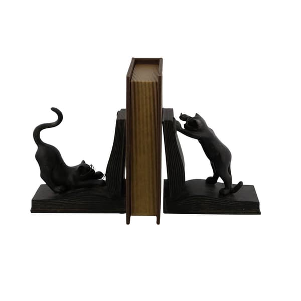 9th & Pike&#174; Rustic Book and Cat Bookend Pair