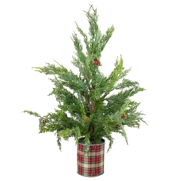 Northlight Real Touch(tm) Potted Iced Cedar Christmas Tree - image 