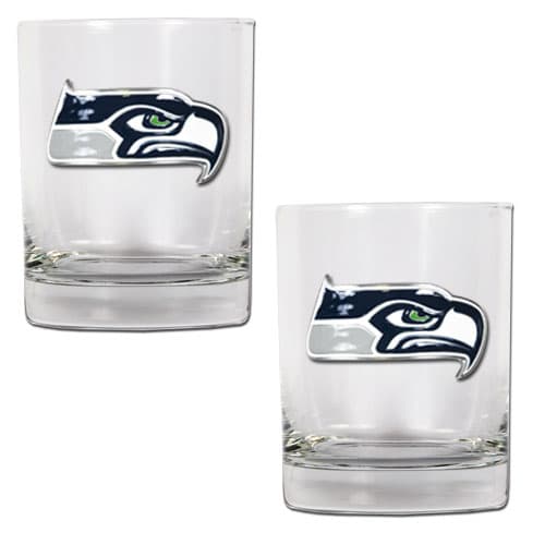 NFL Seattle Seahawks 2pc. 14oz. Rocks Glass Set