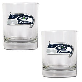NFL Seattle Seahawks 2pc. 14oz. Rocks Glass Set