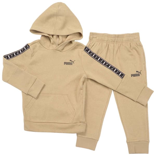 Boys (4-7) Puma 2 Pc. Cotton Fleece Pullover Hood & Joggers Set - image 