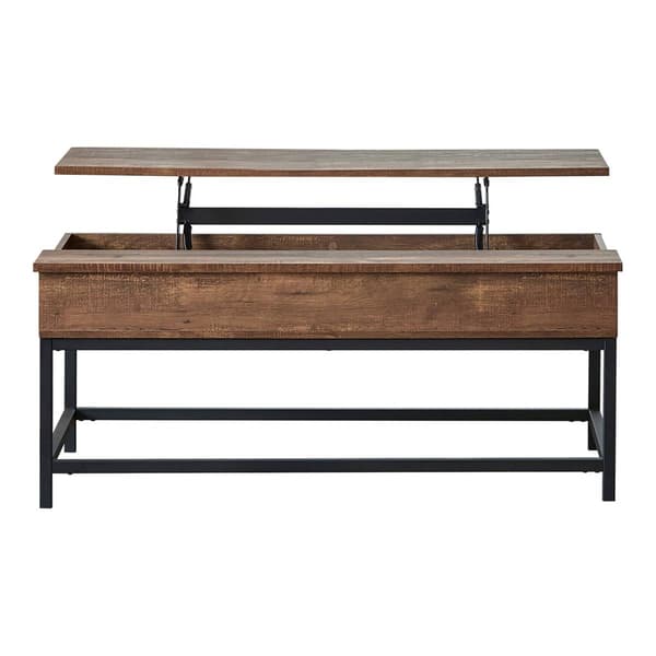 Coaster Coffee Table w/Hidden Storage - Brown Oak and Sandy Black
