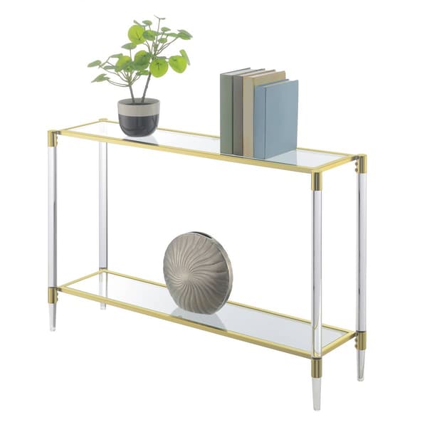 Convenience Concepts Royal Crest 2-Tier Glass Console Cart