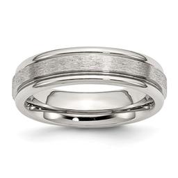 Mens Gentlemen's Classics(tm) Grooved Edge Satin & Polished Band