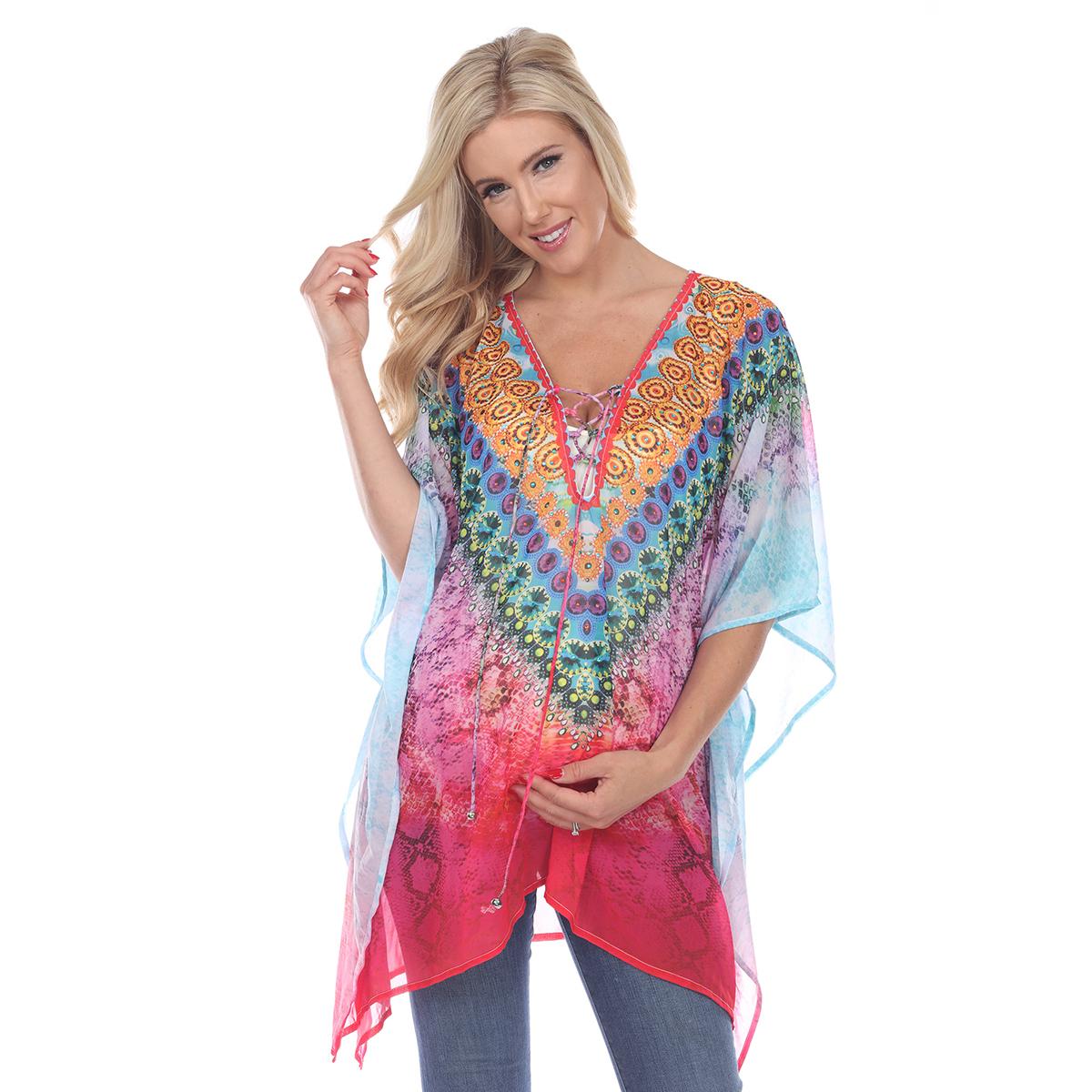 Plus Size White Mark Purple Print Maternity Poncho