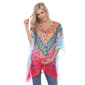 Plus Size White Mark Purple Print Maternity Poncho - image 1