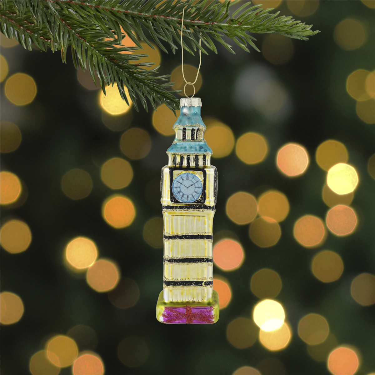 Northlight Golden Big Ben Glittered Glass Christmas Ornament