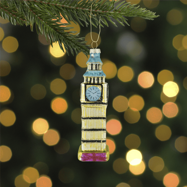 Northlight Golden Big Ben Glittered Glass Christmas Ornament