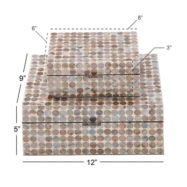9th & Pike® Wood and Pearl Decorative Boxes - Set of 2