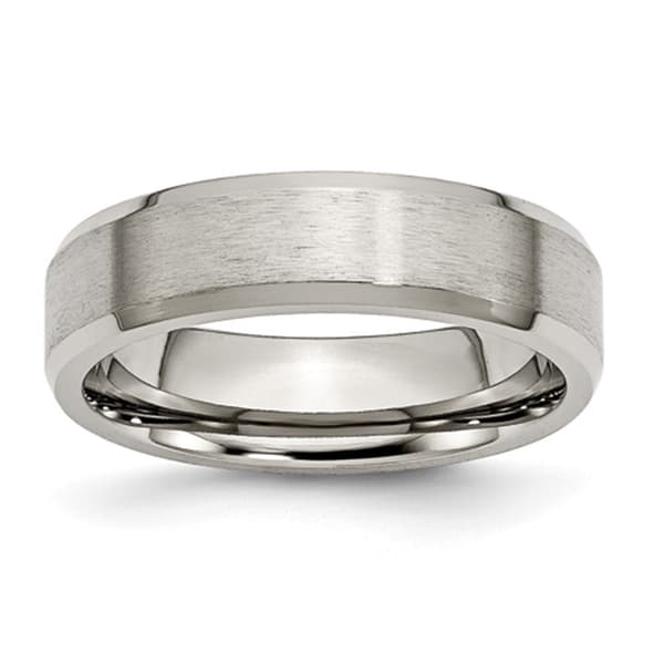Mens Endless Affection&#40;tm&#41; Titanium 6mm Beveled Edge Wedding Band - image 