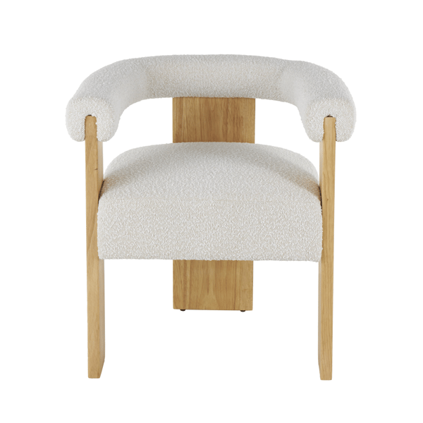 9th & Pike® Contemporary Cream Polyester Accent Chair