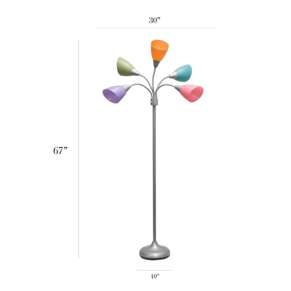 Simple Designs Contemporary Multi 5 Light Medusa Gooseneck Lamp