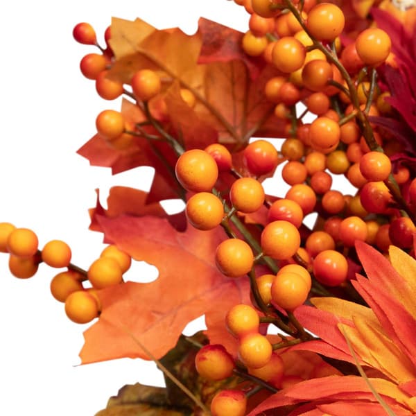 Northlight Seasonal Leaves & Flowers Fall Wreath