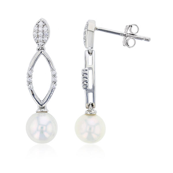 Gemstone Classics&#40;tm&#41; Dangle Pearl Stud Earrings - image 