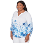 Plus Size Alfred Dunner Mykonos Watercolor Floral Blouse - image 3
