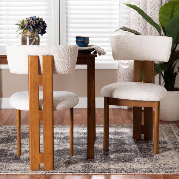 Baxton Studio Kyren Modern Cream Boucle Dining Chair
