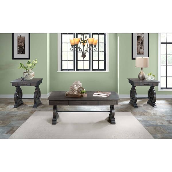 Elements Stone Square End Table