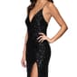 Juniors Blondie Nites Sequin Deep V-Neck Lace Slim Sheath Dress - image 2