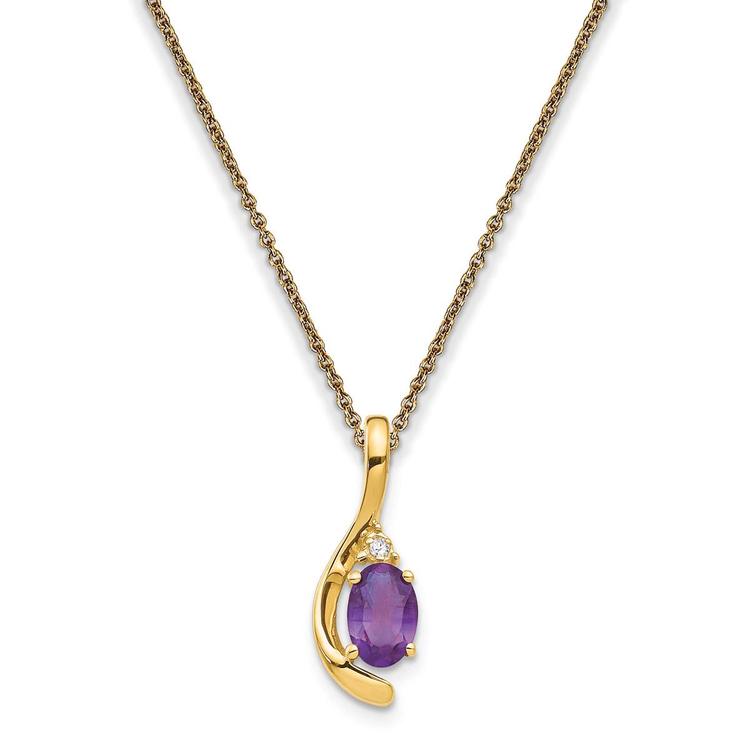 14kt. Yellow Gold Purple Amethyst Necklace