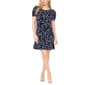 Petite MSK Short Puff Sleeve Ruffle Hem Floral Vine A-Line Dress - image 3