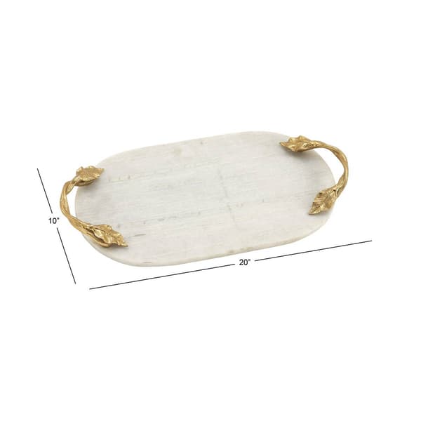 9th & Pike® White Marble and Aluminum Serving Tray