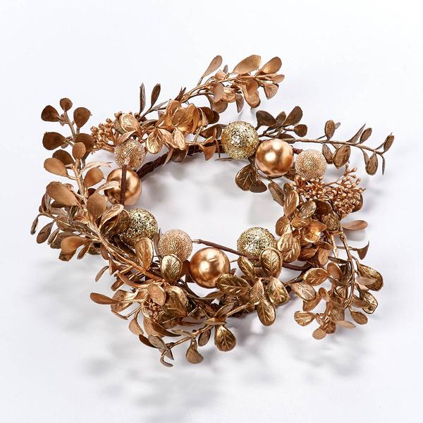 A Cheerful Giver(R) Gilded Autumn Leaves Candle Ring - image 