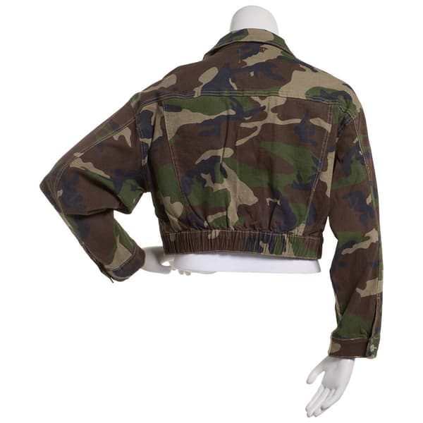 Juniors Plus Madden Girl Tamara Cropped Camo Jacket