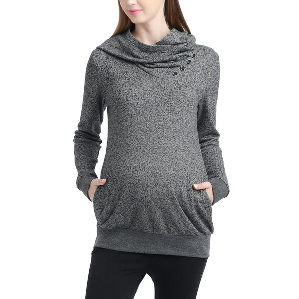 Womens Glow & Grow&#40;R&#41; Slouch Neck Maternity Hoodie - image 