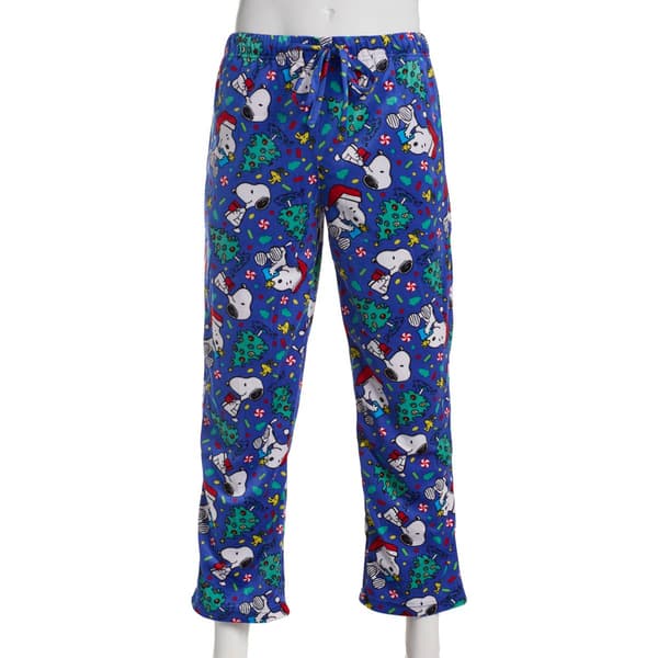 Mens Holiday Snoopy Silky Lounge Pajama Pants - image 