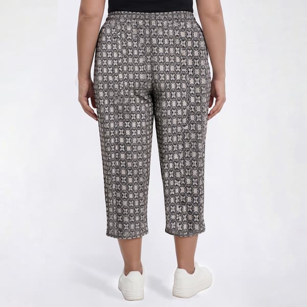 Plus Size Emily Daniels Pull On Geometric Capris with Side Slits