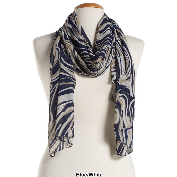 Womens Renshun Pearl Silk Abstract Oblong Scarf