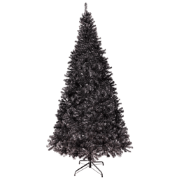 Northlight 9ft. Artificial Black Tinsel Halloween Tree