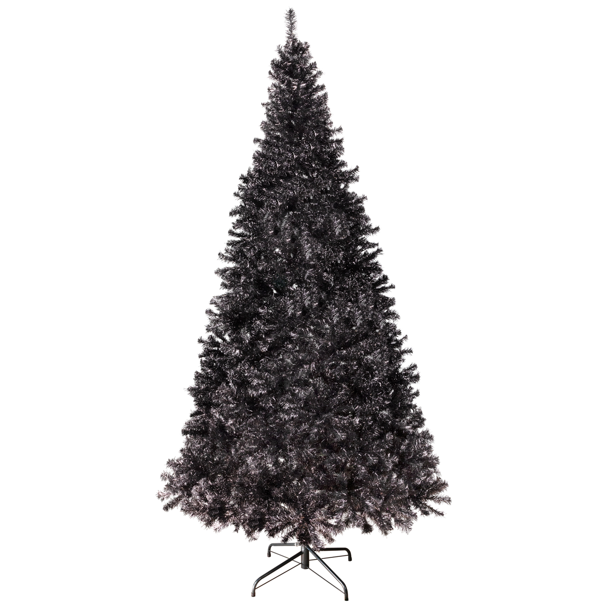 Northlight 9ft. Artificial Black Tinsel Halloween Tree