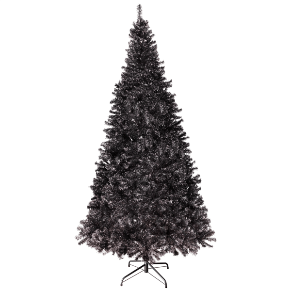 Northlight 9ft. Artificial Black Tinsel Halloween Tree - image 