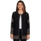 Womens Ruby Rd. New Neutrals Ribbed Slinky Embroidered Jacket - image 1