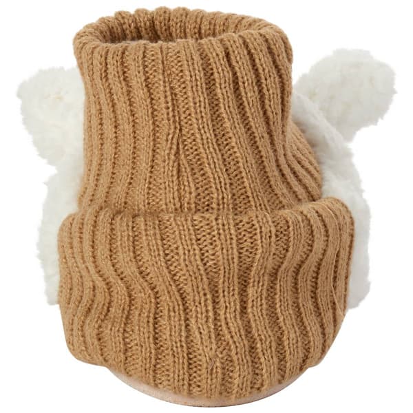 Womens Fuzzy Babba Knit Sheep Slippers