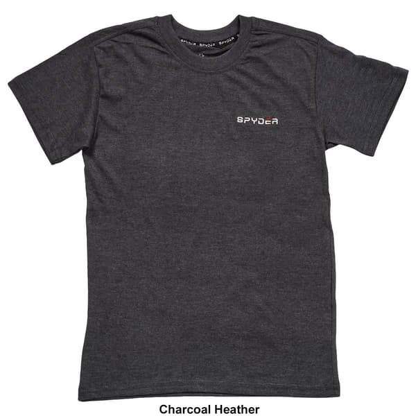 Mens Spyder Ribbed Crew Neck Solid Short Sleeve Tee