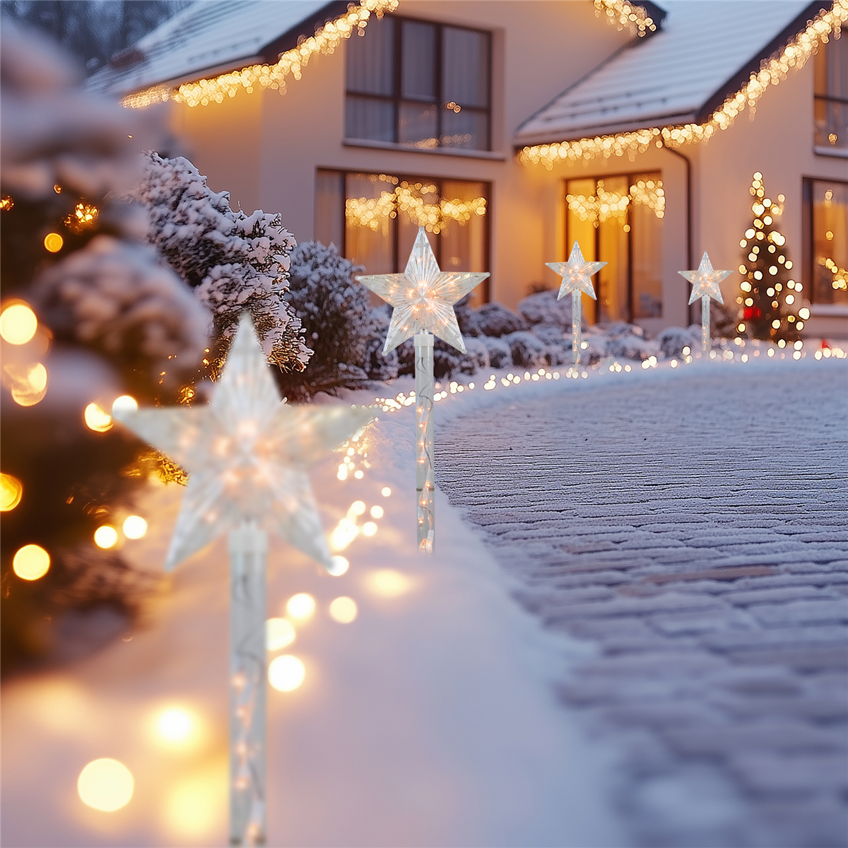 Northlight 4ct. Lighted Star Outdoor Pathway Markers