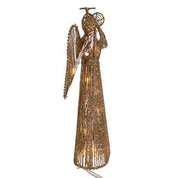 Kurt Adler 20 Light Incandescent Gold Glitter Angel Tree Topper