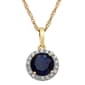 Gemstone Classics(tm) Blue & White Sapphire Halo Necklace - image 1