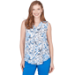 Womens Emaline Sapphire Serenade I Sleeveless Botanical Blouse - image 1
