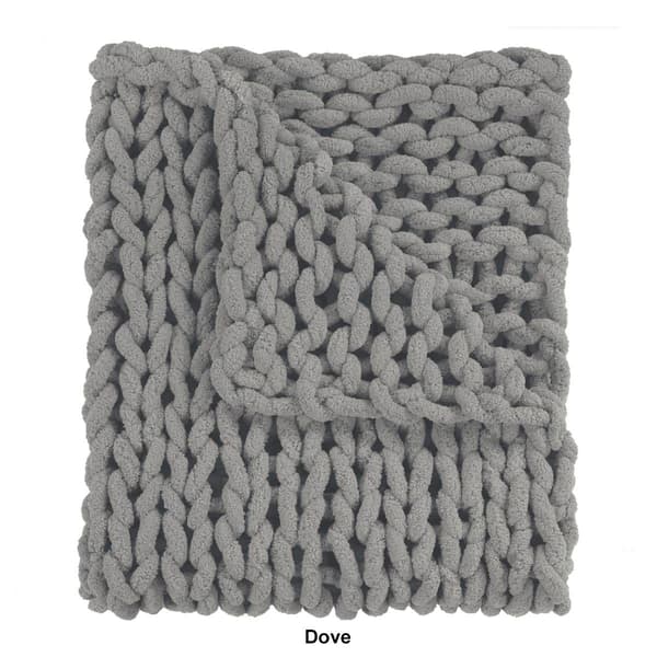 Donna Sharp Solid Chenille Knitted Throw Blanket