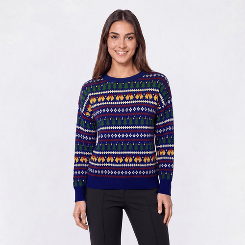 Petite Rio & Rian Long Sleeve Jingle Bells Fair Isle Sweater - image 